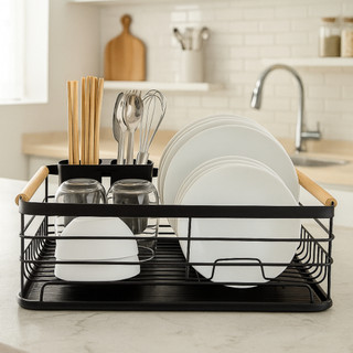 Escorredor De Louças Para Cozinha Com Porta Talher Removível Brinq Lar