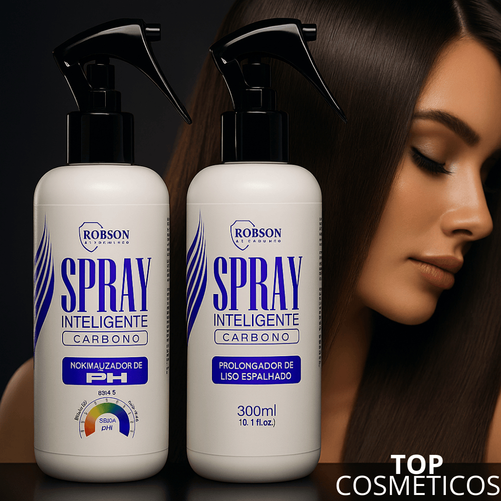 Spray Inteligente Carbono Robson Peluquero 300ml – Prolongador do Liso + Normalizador de pH Profissional em Oferta na Shopee