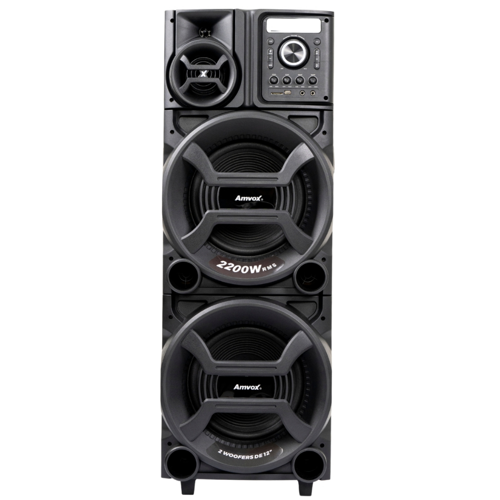 Caixa de Som Amplificada  ACA 2201 Pesadão Torre Amvox  2200W Duplo Woofer de 12"  Bluetooth Bivolt em Oferta na Shopee