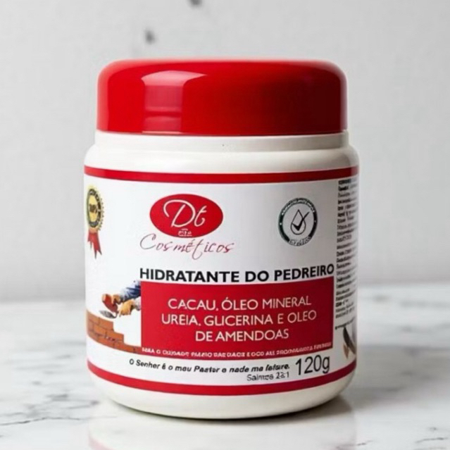 Hidratante do Pedreiro para Rachadura nos Pés e Estrias Ureia Glicerina Óleo de Amêndoas Pele lisa e macia 120g