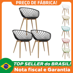 Kit 3 Cadeiras Poltrona Clarice Sidera Nest Web C/ Apoio De Braço