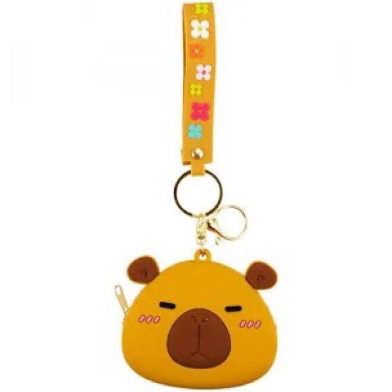 Bolsa Infantil silicone Bolsinha Capivara ziper Desenho animado alça transversal ajustável porta moedas Lançamento 2025