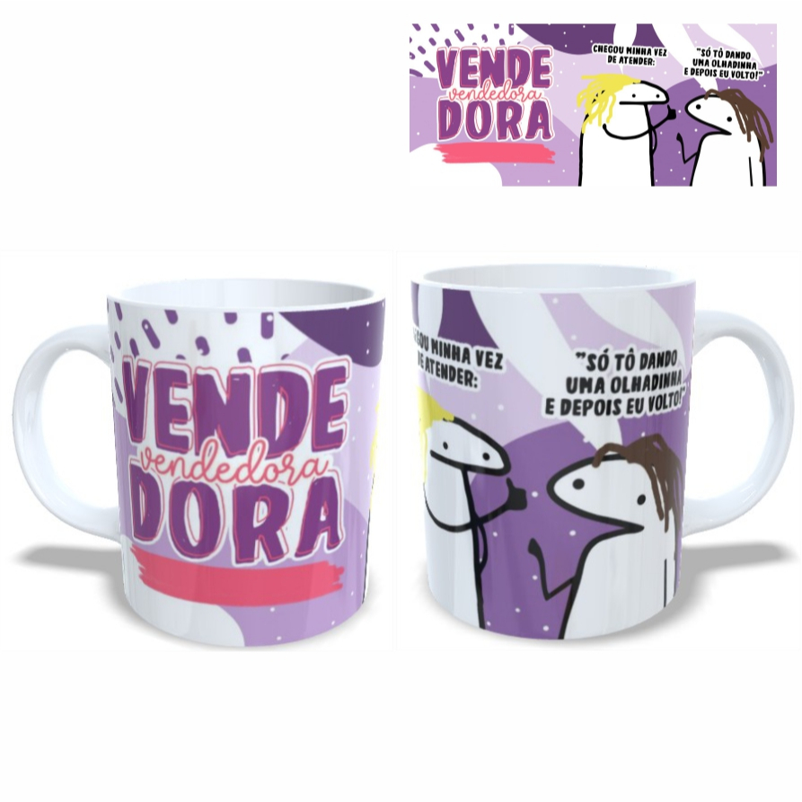 Caneca de Cerâmica / Flork / Profissões - Vendedora