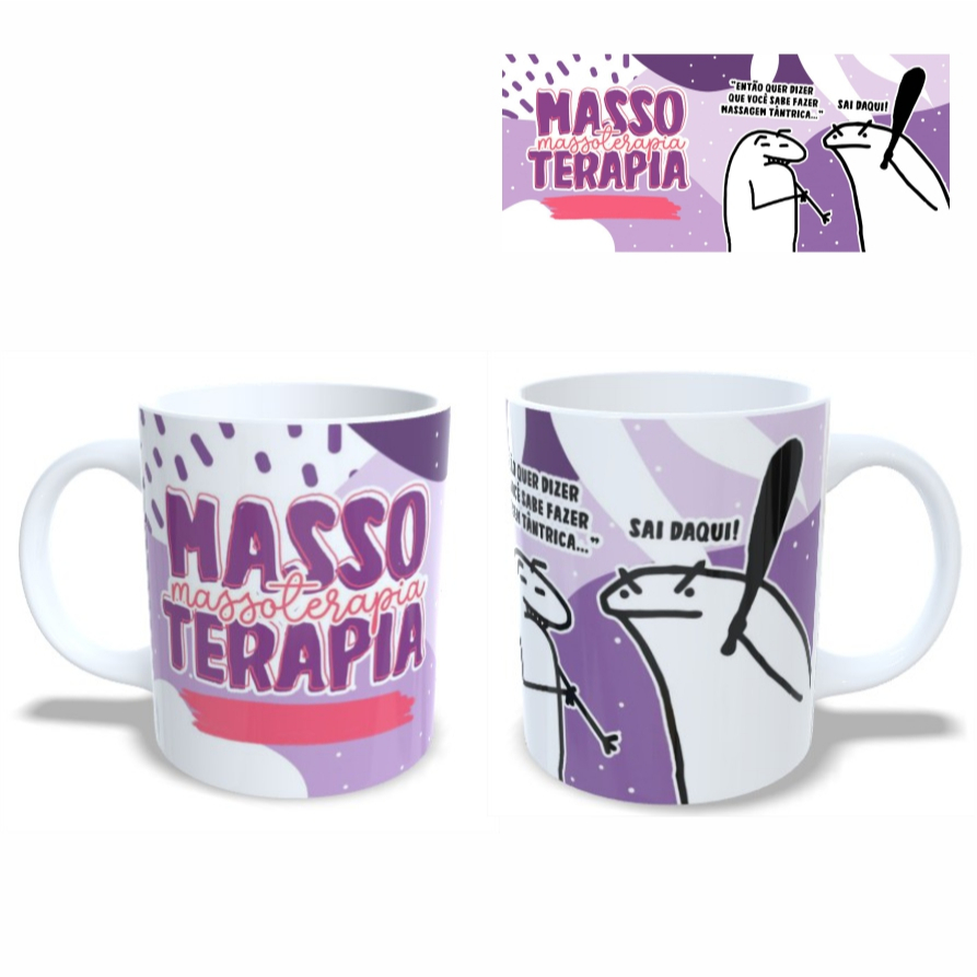 Caneca de Cerâmica / Flork / Profissões - Massoterapia (LIVE)