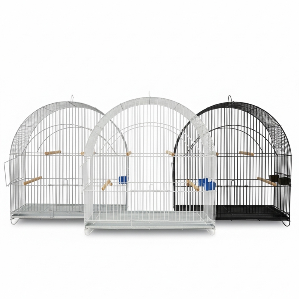Gaiola Passarinho Canario Curio Coleiro Malha Fina 14mm Passador 51x51x25 (3 CORES)