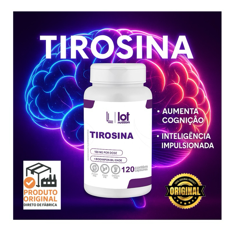 Tirosina 400mg 120 Cápsulas Foco Cognitivo Performance Mental Lot Nutrition em Oferta na Shopee
