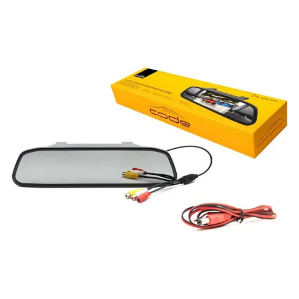 Retrovisor com entrada de video Code Techone