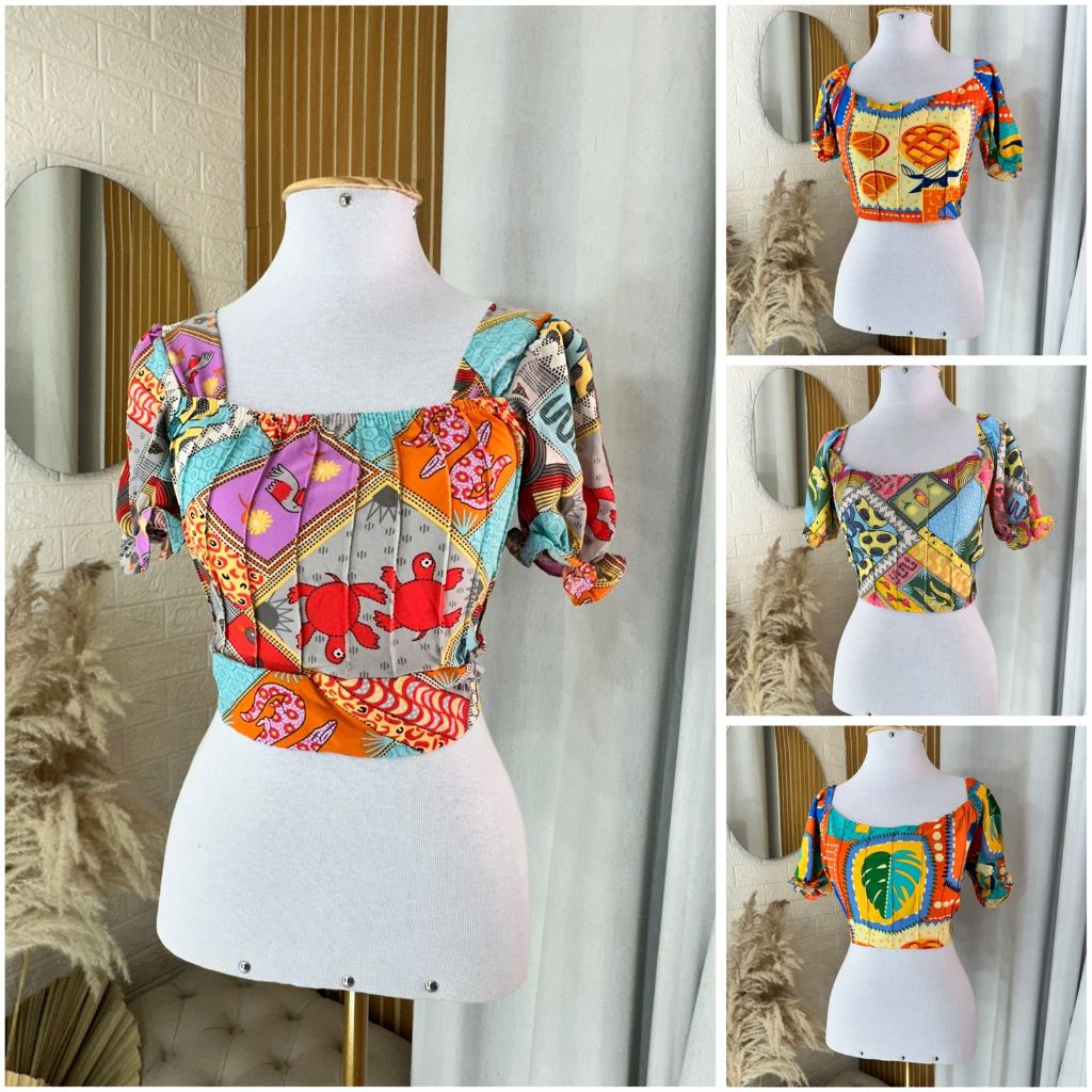 Cropped Ciganinha Feminino Estampado – Modelos Variados (Remarcação )