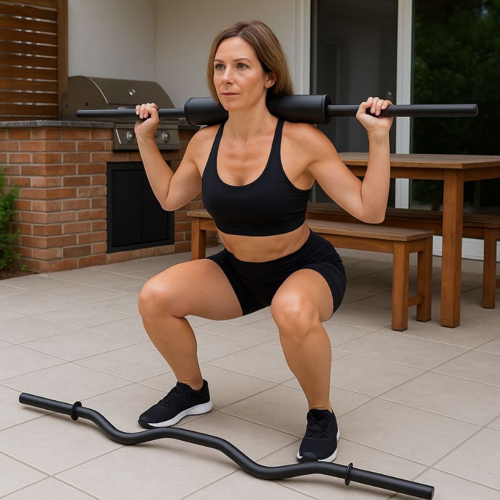 Kit Musculação Barra Pump 118cm Barra W 118cm Musculação Supino Protetor Barra Conforto Resultados Reais Faça em Casa