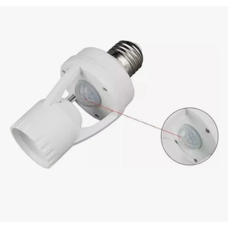 Kit 3 Sensor de Presença Lâmpada com Fotocélula Soquete E27 Luatek LK-6015 Cor Branco