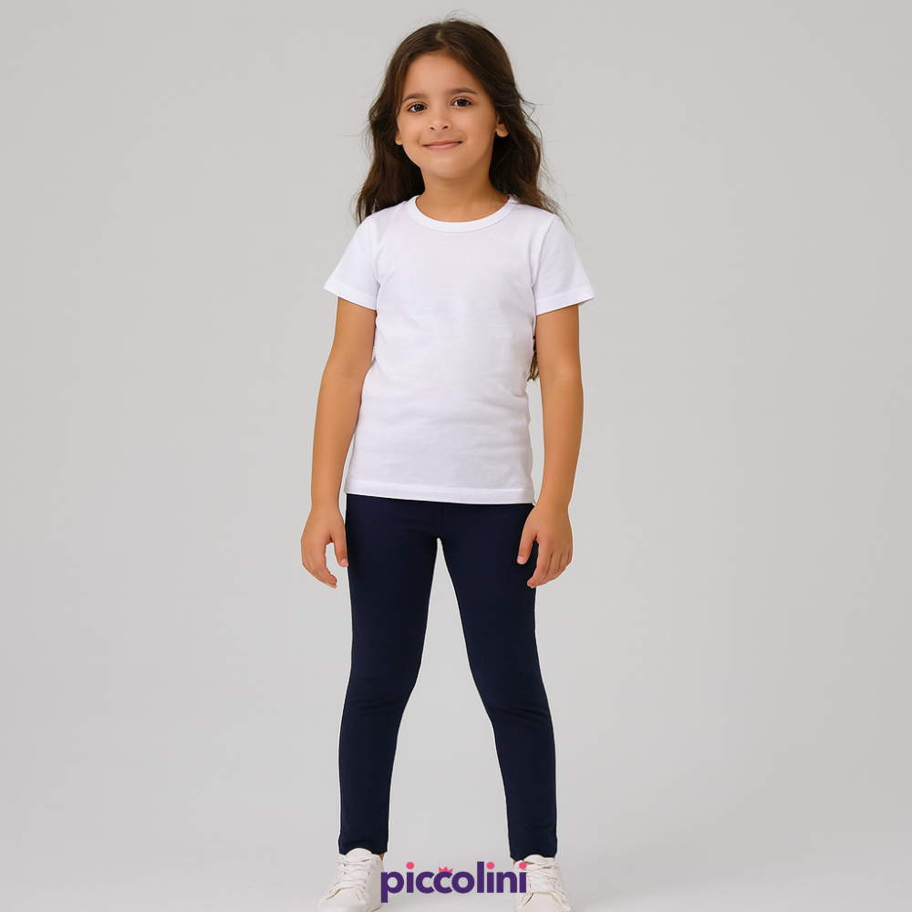 Kit 2 Legging Cotton Lisa Infantil Juvenil Escolar Menina 2 ao 14 anos Calça Meia Estação