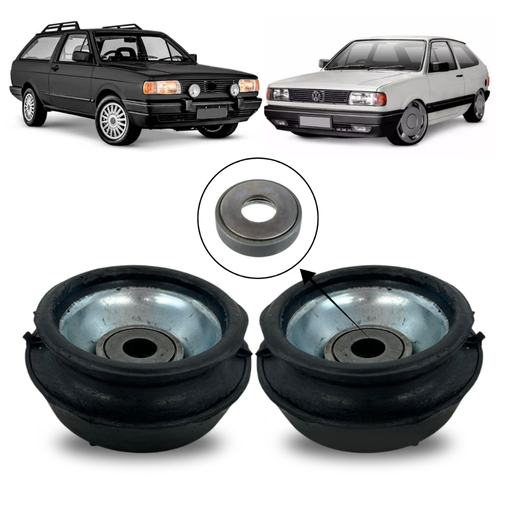 Kit Batente Coxim Rolamento Amortecedor Dianteiro Gol Parati Voyage Quadrado