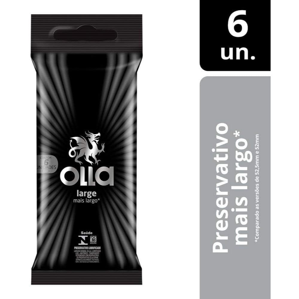 Preservativo Olla Lubrificado Large Com 6 Unidades em Oferta na Shopee