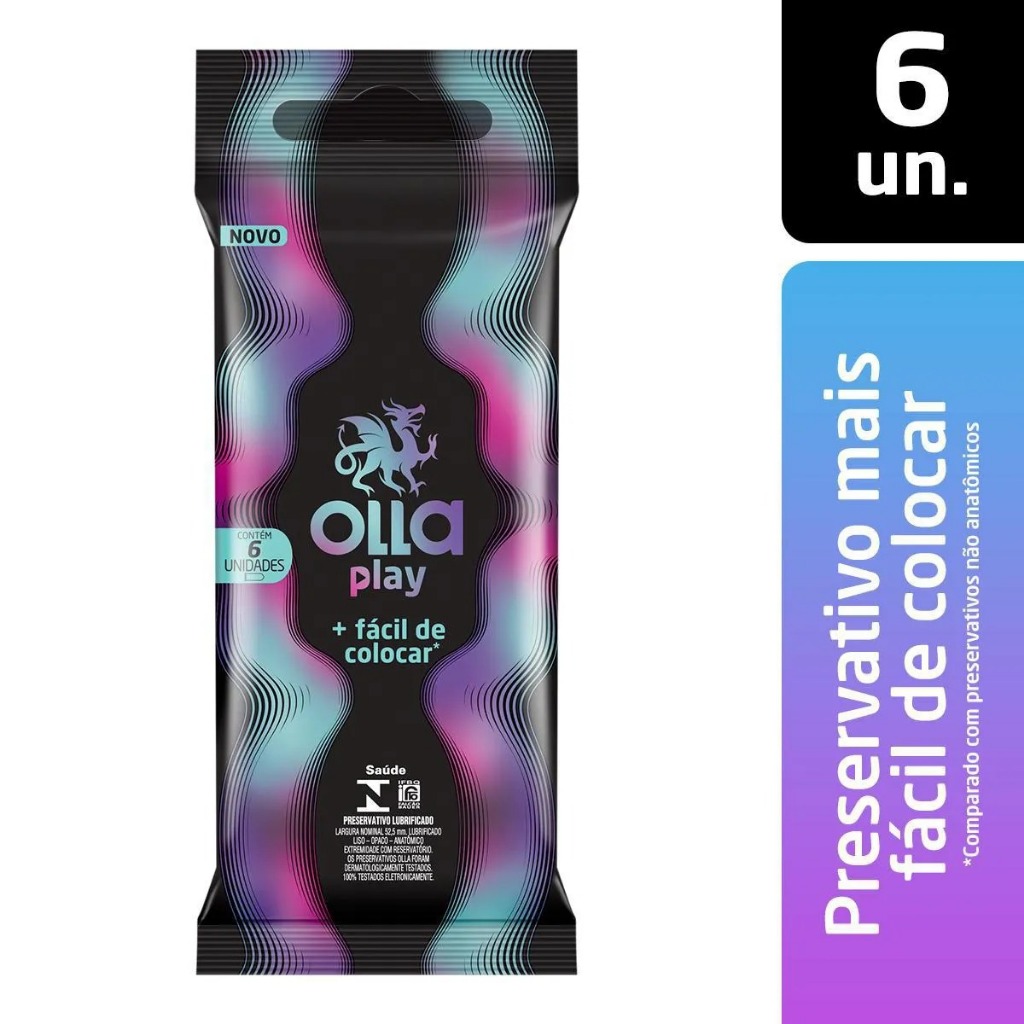 Preservativo Olla Lubrificado Play Com 6 Unidades