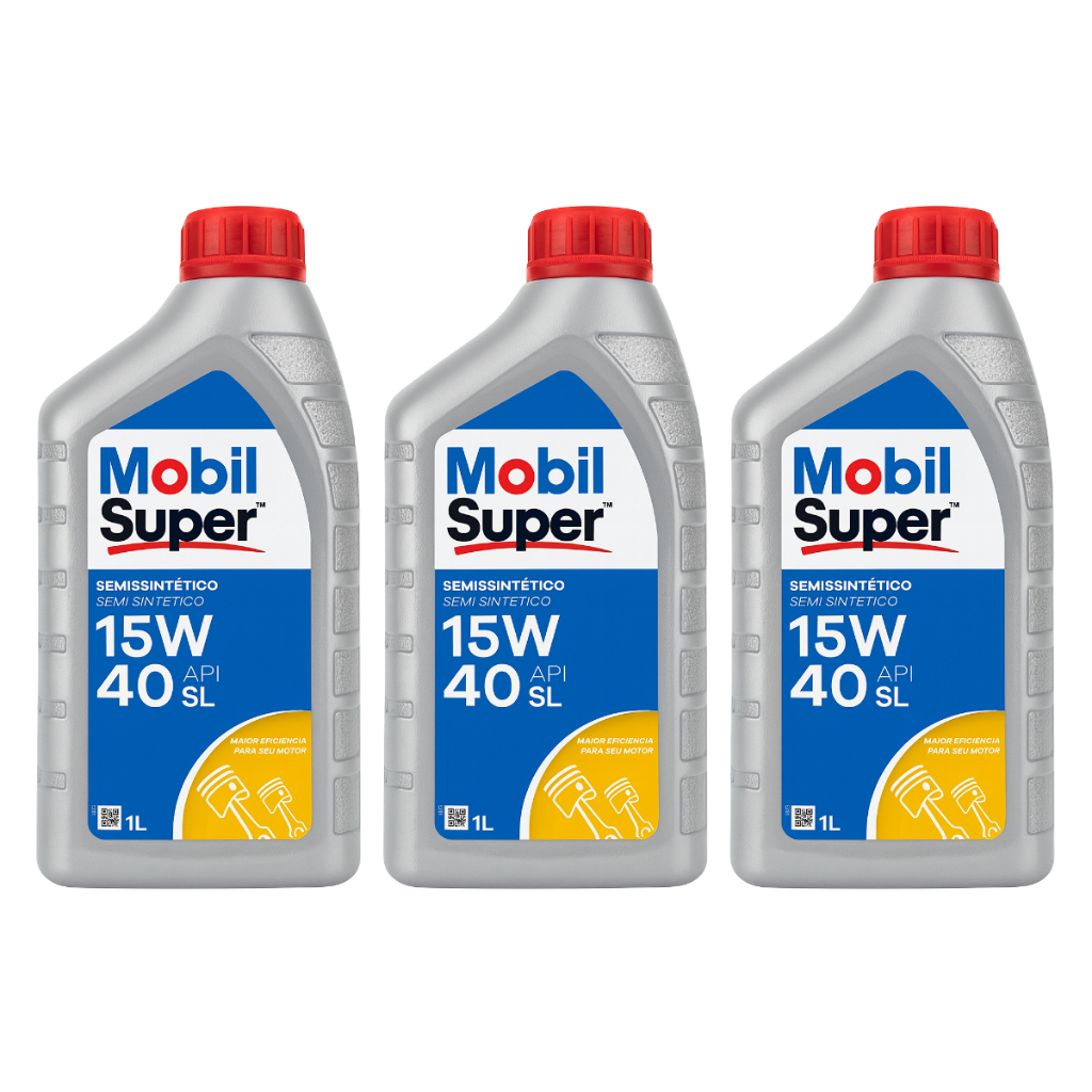 Kit 3 Óleos Motor Mobil Super 15w40 Semissintético Api Sl em Oferta na Shopee