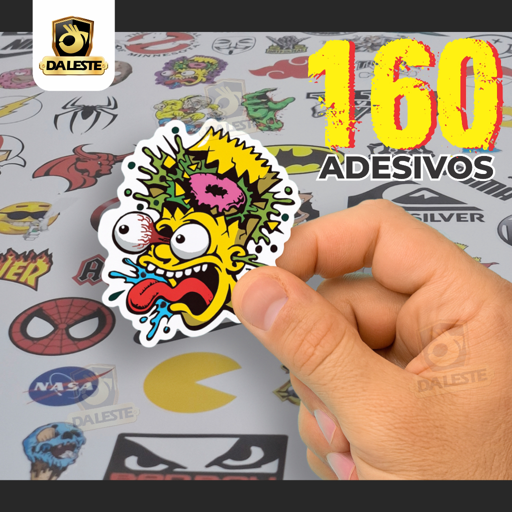 Super Cartela Kit 160 Unidades Stickers Supreme Hype Adesivo Capacete Moto Bike Computador Celular IMP