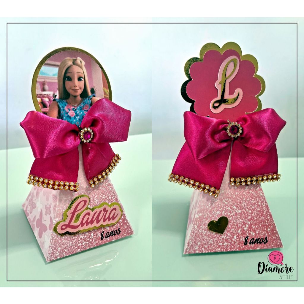 🎀✨ Caixa Cone Luxo Barbie – Lembrancinha Personalizada de Festa Infantil ✨🎀