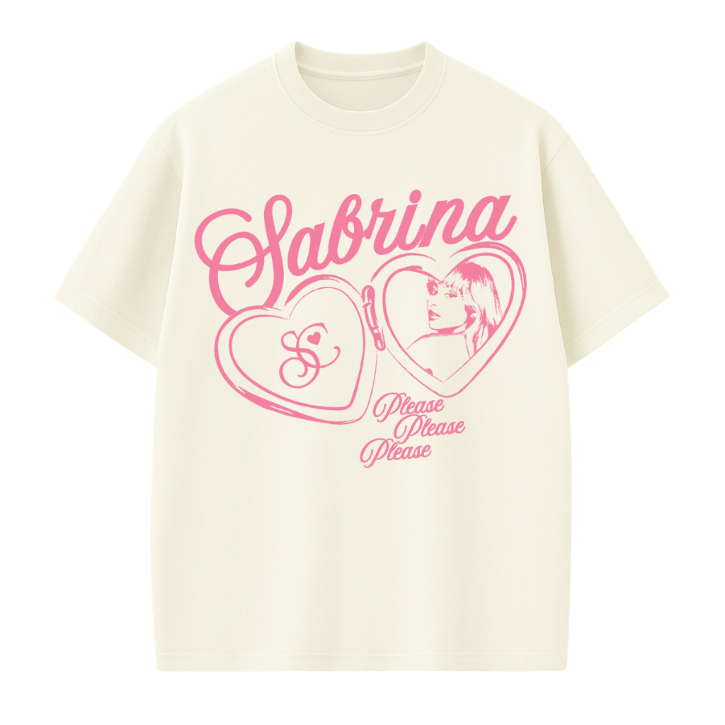 Camiseta Oversized Sabrina Carpenter Please Blusa Delicada Casual 100% Algodão em Oferta na Shopee