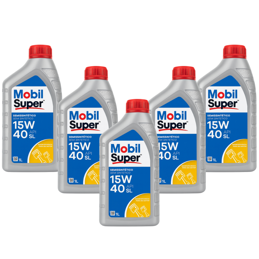 Kit 5 Óleos Motor Mobil Super 15w40 Semissintético Api Sl em Oferta na Shopee