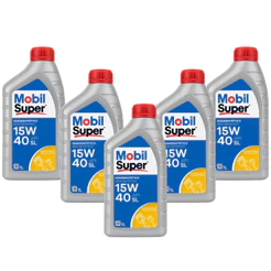 Kit 5 Óleos Motor Mobil Super 15w40 Semissintético Api Sl