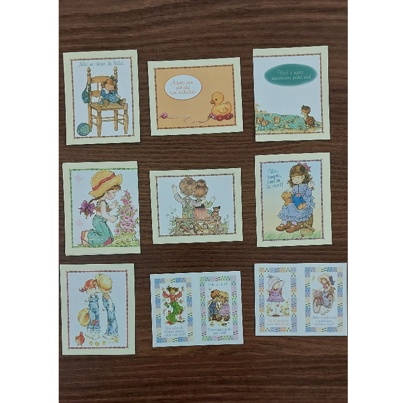 Figurinhas do Álbum O Mundo Encantado - Sarah Kay - Lote com 9 figurinhas