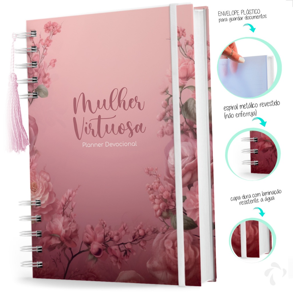 Caderno Planner Devocional  200 Pag - Mulher Virtuosa em Oferta na Shopee