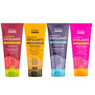 Kit 04 Sabonete Esfoliante Facial Pele Macia Face Beautiful 100ml em Oferta na Shopee
