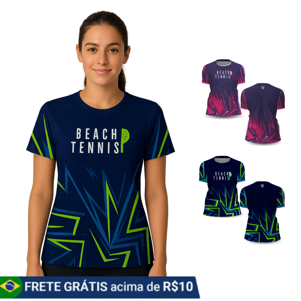 Camisa Beach Tênnis Feminina | Proteção UV +50 | Tecido Dry Fit | Confortável e Leve | Envio Rápido
