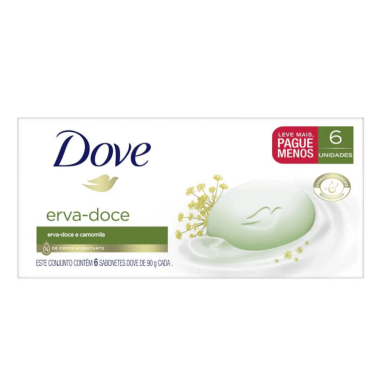 Kit 6x Sabonete Dove em Barra 90g- Erva Doce