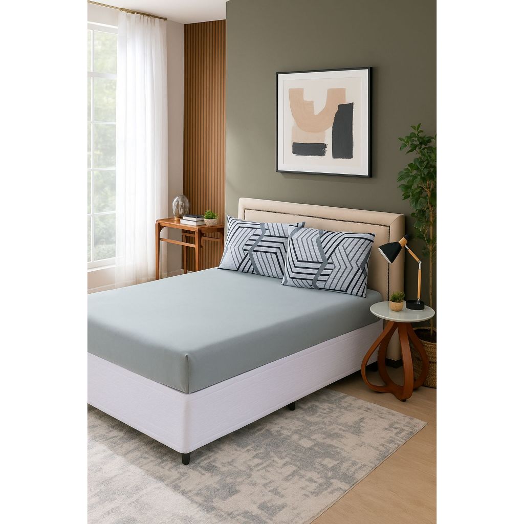 Jogo de Lençol Casal Malha 100% Algodão 200 Fios C/ 3 Peças Jogo De Cama Casal