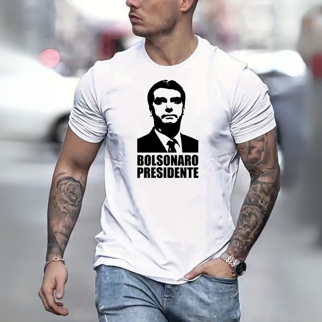Camiseta Bolsonaro Presidente Brasil Unissex Algodão BOLSONARO PRESIDENTE BRASIL