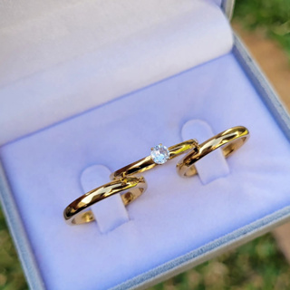 Par de Alianças Ouro Noivado Casamento 3mm Fina Tradicional+Solitario Brinde+Caixinha Brinde em Oferta na Shopee