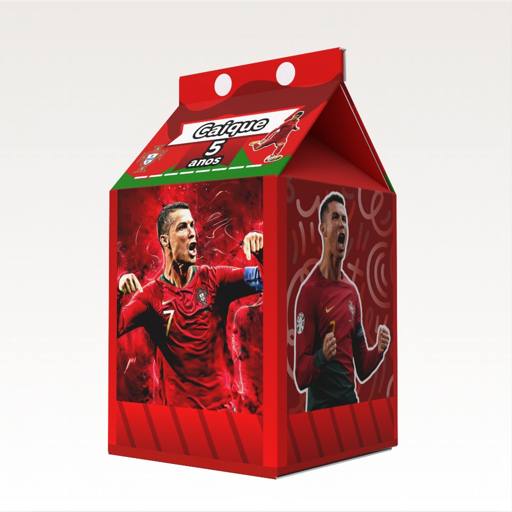 Caixinha Milk Cristiano Ronaldo Portugal para Festa Personalizada - Lembrancinha para Festa em Oferta na Shopee