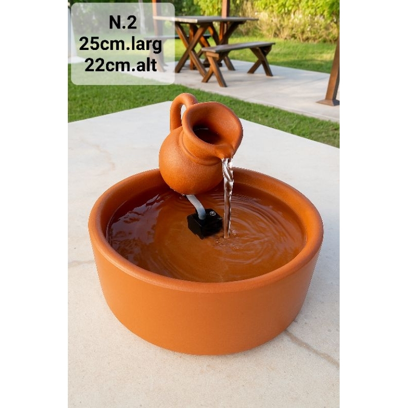 Fonte de Barro Nilo com Bomba Bivolt - Decoração Com Elegância