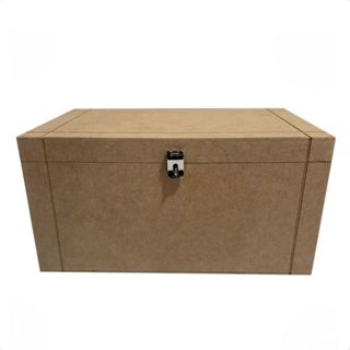 Caixa Madeira Mdf + Cadeado Baú Grande 10315 em Oferta na Shopee