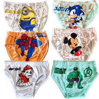 Kit 9 Cuecas Bebê Infantil Personagens 100% Algodão - Tamanho P - M - G Veste de 1 a 8 Anos em Oferta na Shopee