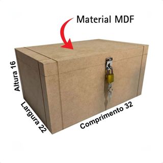 Caixa Guarda Pertences Com Fecho P/ Cadeado Grande em Oferta na Shopee