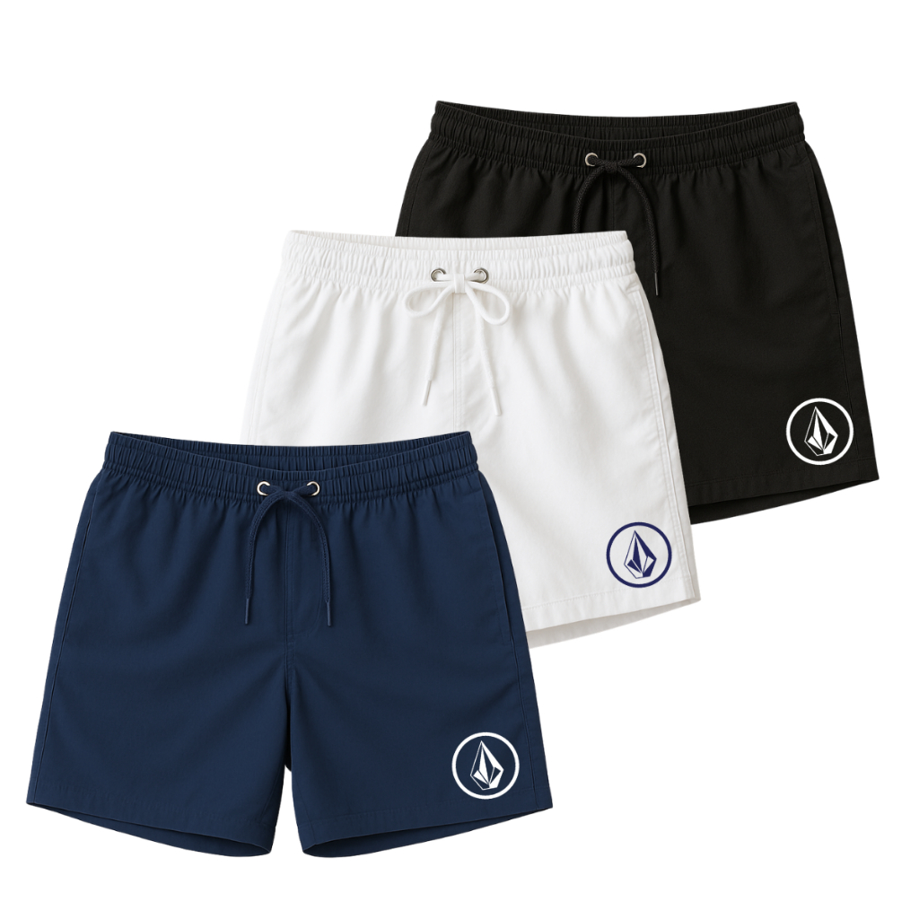 KIT 3 SHORTS VOLCOM DIAMANTE SURFING BERMUDA TACTEL ELASTANO DRY FIT VERÃO SKATE