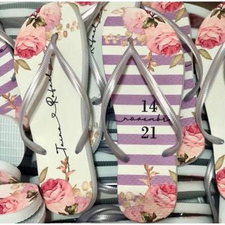 Kit com 60 chinelos personalizados casamento