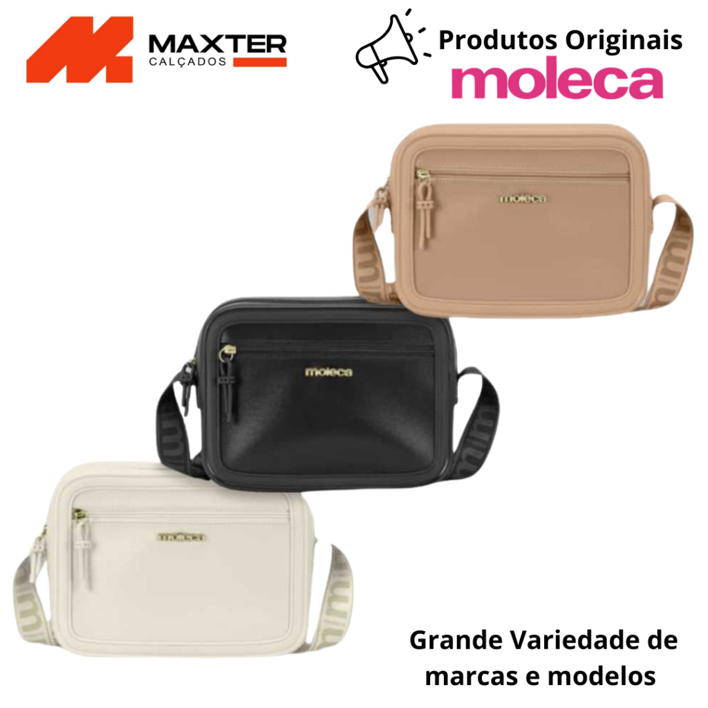 Bolsa Feminina Moleca Alça Transvesal Ombro 50048 Original em Oferta na Shopee