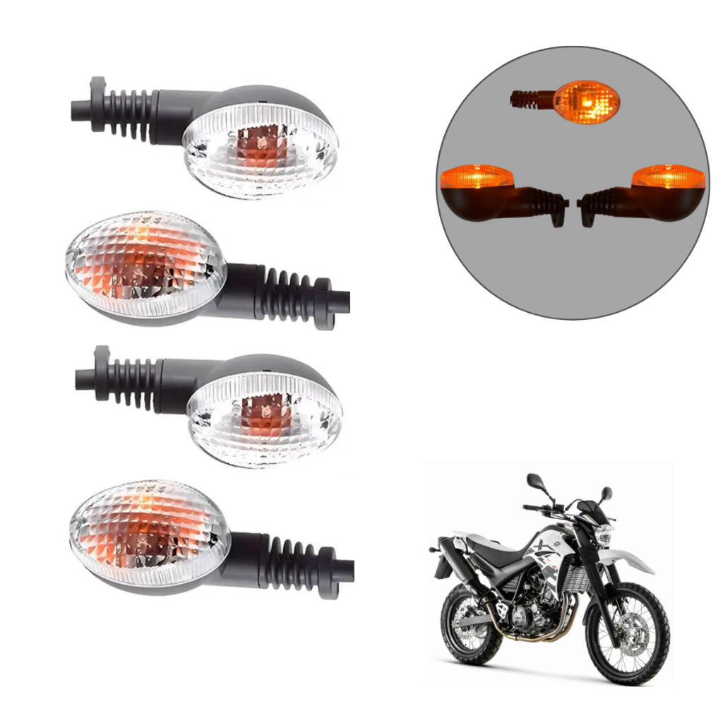 Pisca Seta GVS Para Yamaha XT 660 05 18 MT-03 08 20 Ninja 250 08 12 Com Lâmpada Unidade Par Kit
