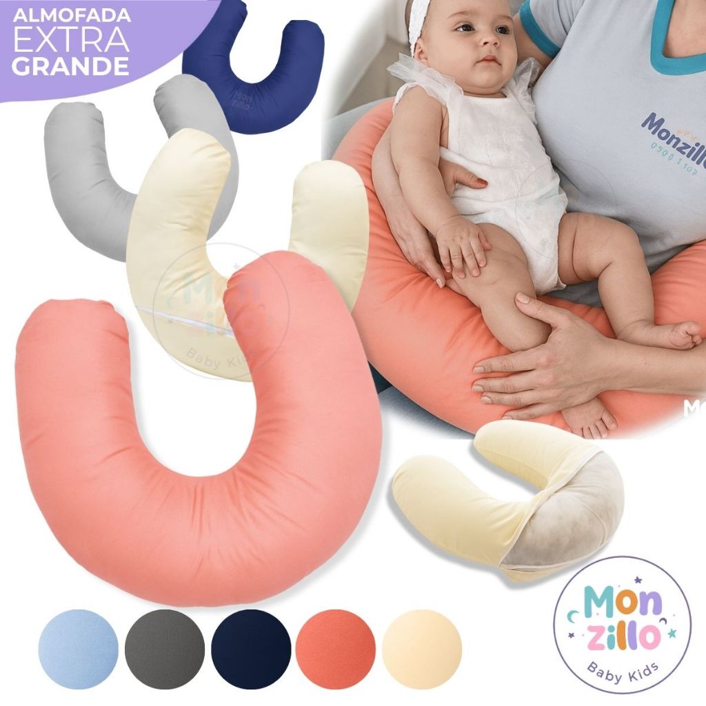 Almofada Amamentação Micropercal 400 Fios Várias Cores Lisas