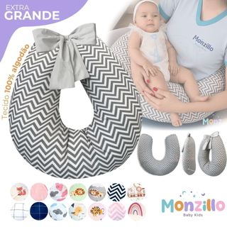 Almofada de Amamentação Extra Grande Algodão Estampada e Lisa