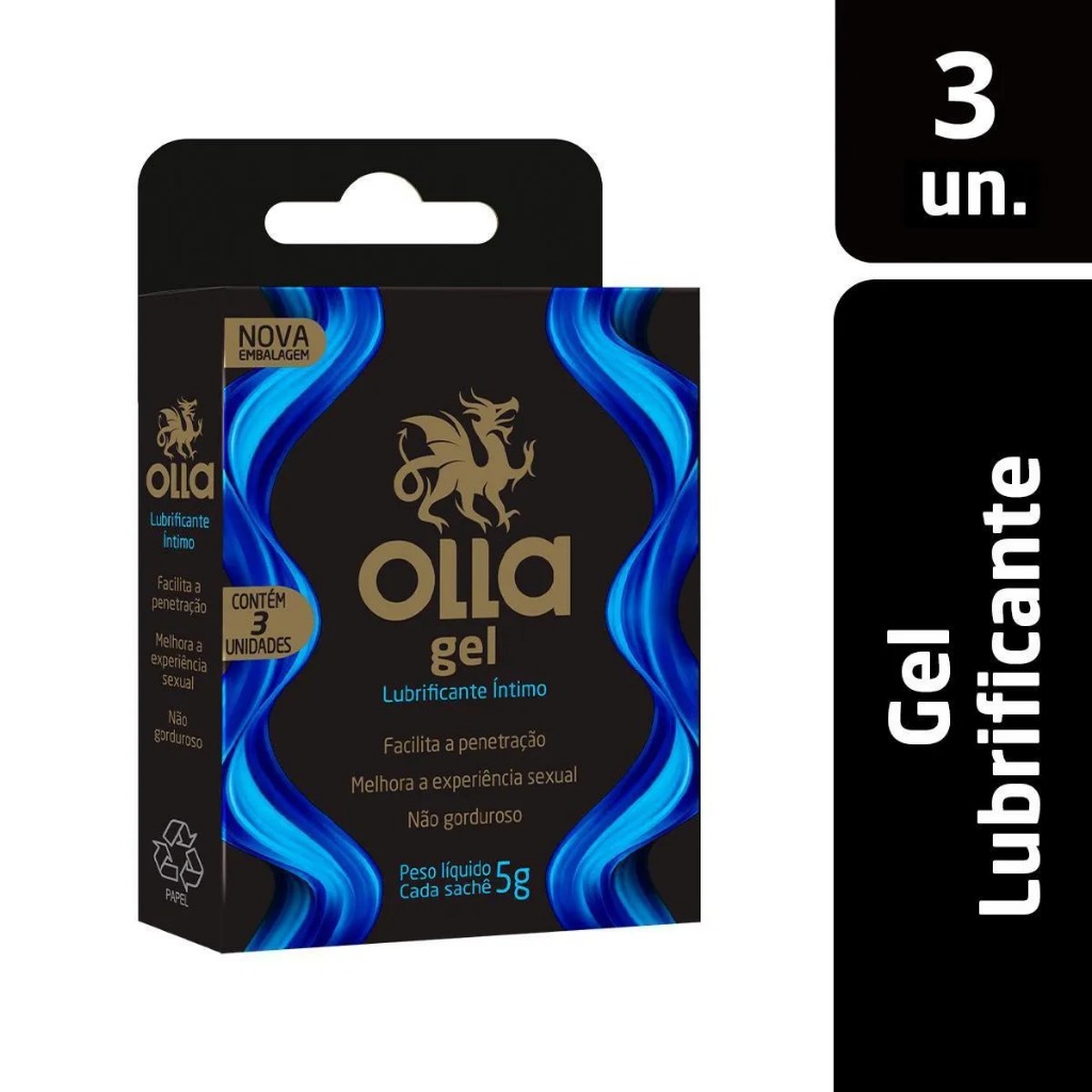 Gel Olla Lubrificante Íntimo Sachê Com 3 Unidades