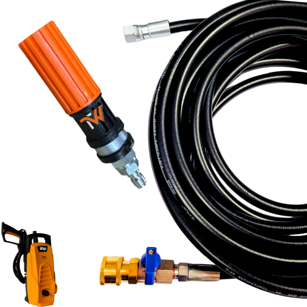 Mangueira Trama de Nylon Com Registro e Bico Variador Para Lavadoras WAP ÁGIL em Oferta na Shopee