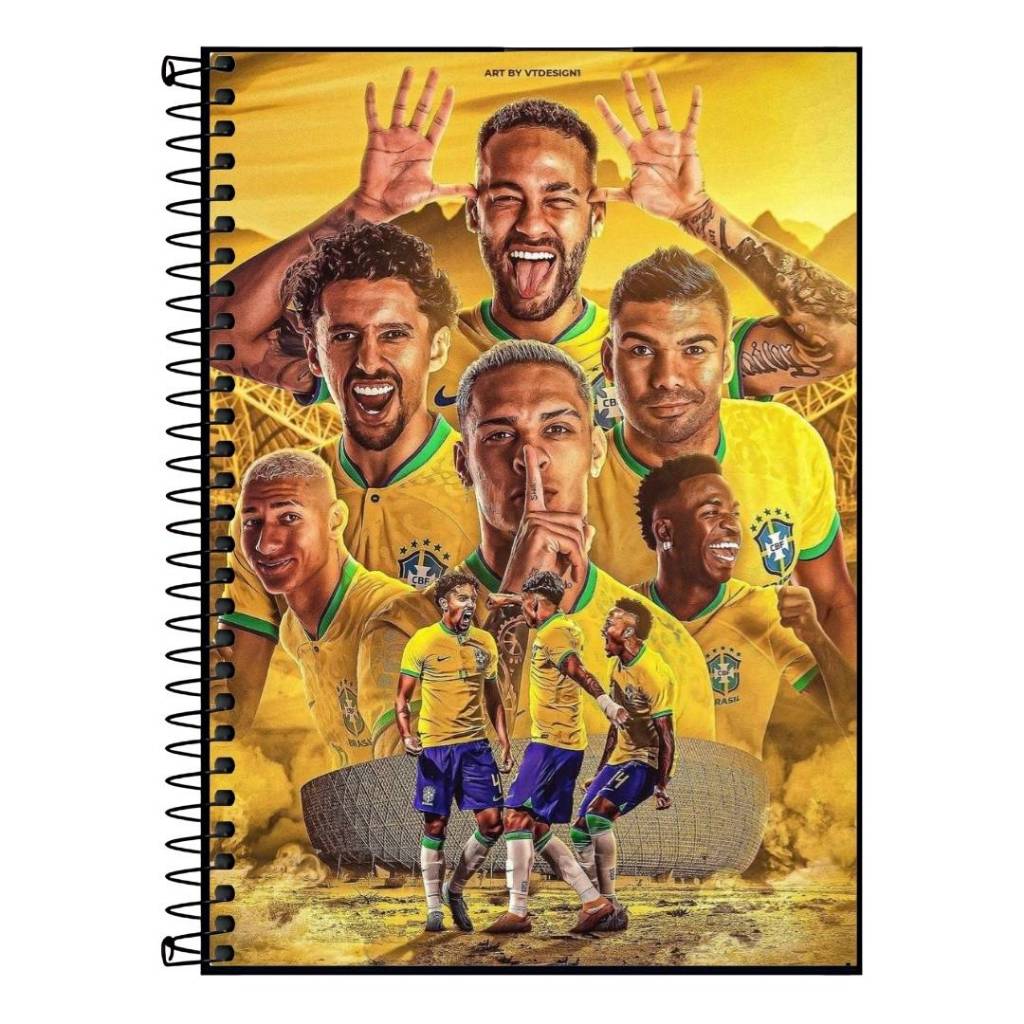 Caderno Seleção Brasileira – Rumo ao Hexa com Carlo Ancelotti | Edição Copa 2026 Capa Dura Exclusiva, Escolar e Universi