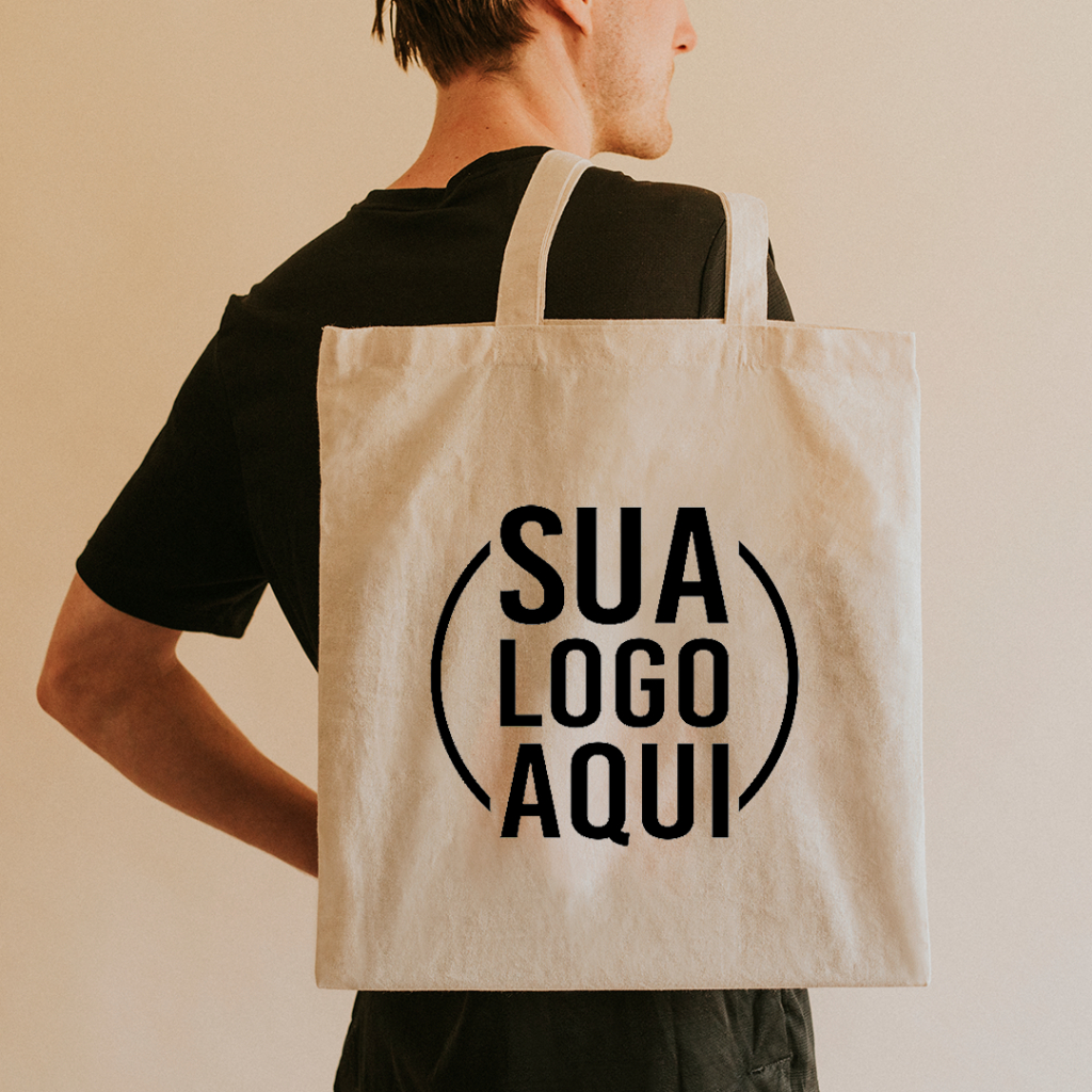Ecobag 38x40cm personalizada 100% algodão sacola bolsa Entrega Rápida