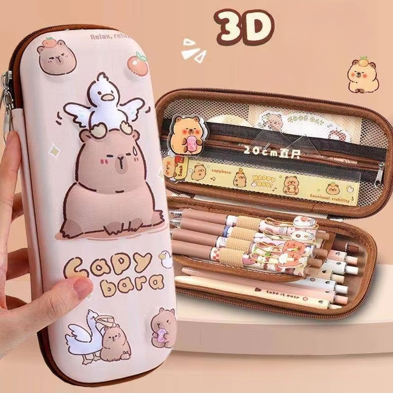 Estojo Escolar Grande Rigido 3D Capivara Fofa Papelaria Fofa em Oferta na Shopee