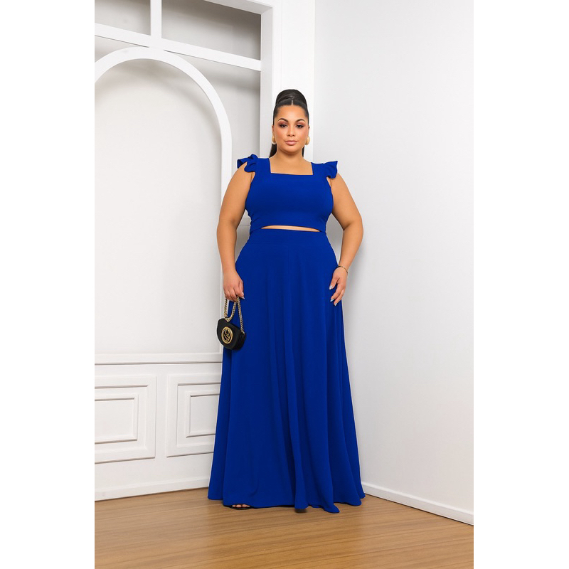 saia godê ,conjunto de saia e cropped plus size moda maior ,conjunto feminino