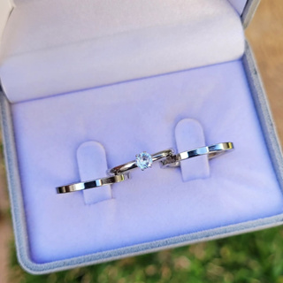 Par de Alianças Namoro  Prata 2mm Reta+Solitario Brinde+Caixinha Brinde Envio Imediato em Oferta na Shopee